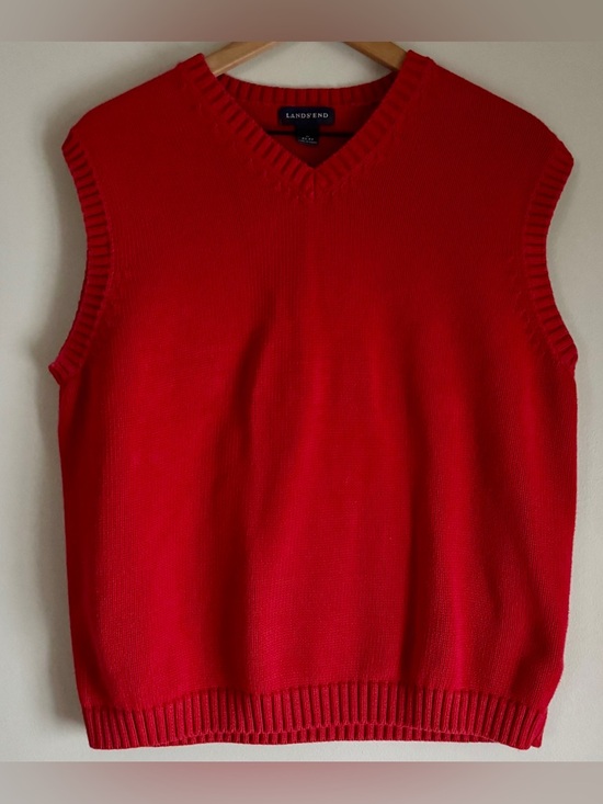 Lands' End Other - Vintage 90’s Lands’ End Red V-Neck Pullover Sweater Vest Size Large 42-44